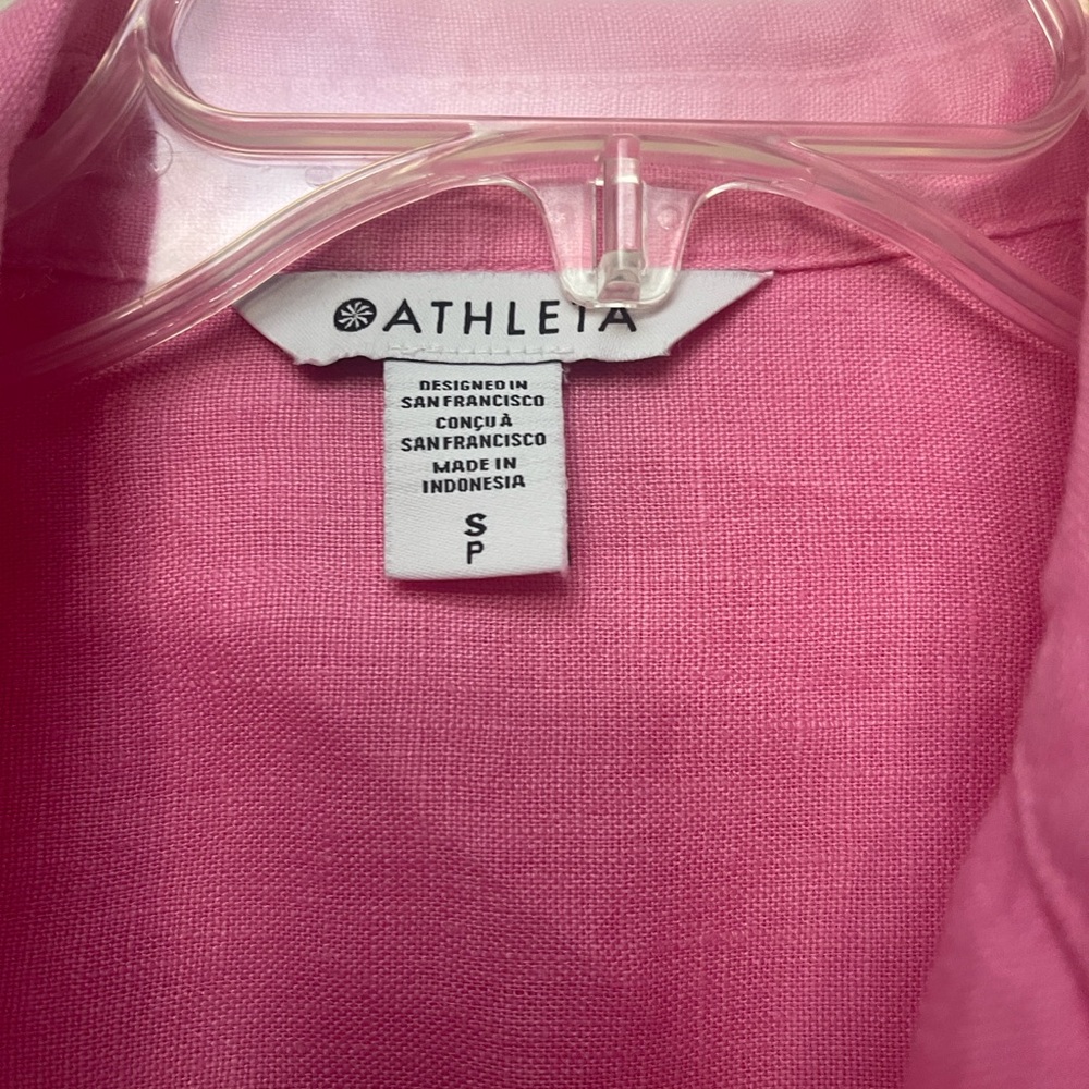 Athleta Vibrant Pink Collared Shirt - Picture 9 of 11